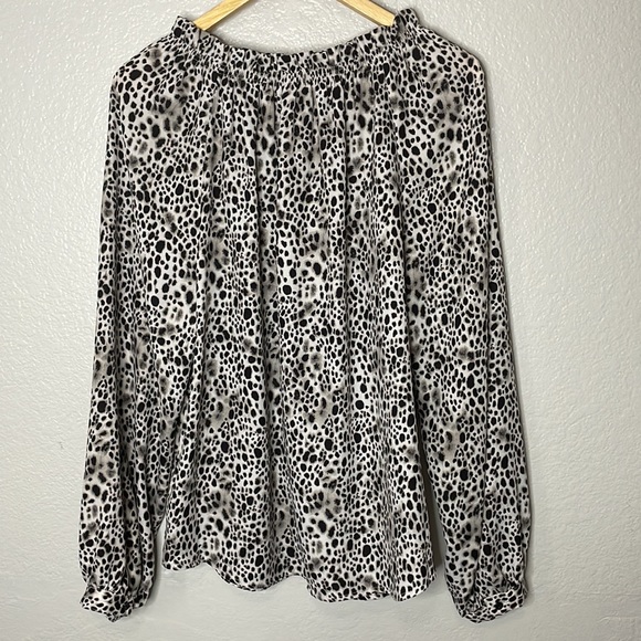 A NEW DAY Tie Front Blouse | Black Leopard Print | Large - Picture 6 of 13